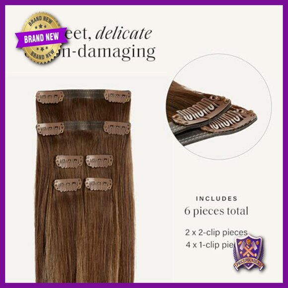 Human Hair Extensions 12 Inch 6 Wefts Thin Hair Volume Fill Ins